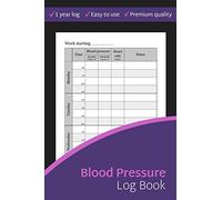 Blood Pressure Log Book: Spacious 2-Page Side-By-Side Format Tracking Journal, Daily AM/PM Home Monitor Book (Blood Pressure Diary)