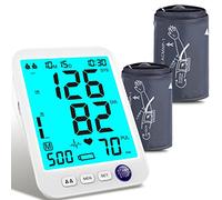 Blood Pressure Monitor-Automatic Blood Pressure Machine XL Cuff for Big Arms 13-21”-Medium/Large Cuff 9"-17" Extra Large Backlit LCD Two User 1000 Mem (Blue