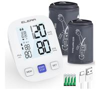 Blood Pressure Monitor with Two Cuffs Standard 9-14 in and Extra Large 13-21 in, 3.6-inch LCD, USB-C/Battery, One-Touch, 2 Users, 180 Memories