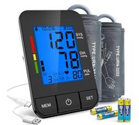 Blood Pressure Monitors 360° Adjustable Cuff, Clinically Tested Blood Pressure Monitors, Digital Heart Rate Monitor (Blue Backlit Screen)