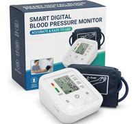 Blood Pressure Monitors Monitor Automatic Digital LCD Display Upper Arm BP Cuff Machine Heart Rate Monitor for Home and Professional Use White