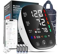 Blood Pressure Monitors with Mobile Connectivity & LED Backlight Display Heart Rate Detection 2x120 Records Automatic Upper Arm Blood Pressure Monitor for Home Use Large Blood Pressure Cuff 22-42cm