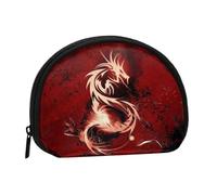 Blood Red Dragon Printed Small Coin Purse, Semicircular Coin Wallet with Zipper Portable Mini Coin Pouch, Kids Purse for Women Men