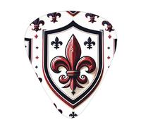 Blood-Red-Fleur-De-Lis 12 Pack Guitar Picks With 3 Thicknesses And Storage Box, Abs Plectrums For Electric Bass Guitar Players
