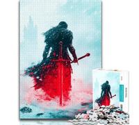 Blood Red Knight Jigsaw Puzzles for Adults,Challenging To Complete But Fun And Humorous Birthday Present,Gifts,Wall Art (38x26cm)