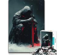 Blood Red Knight Puzzles 1000 Pieces for Teenagers,Help The Brain Exercise Addictive Toys to Cultivate Patience Unique Challenge Game (50x75cm)
