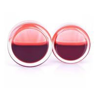 Blood Red Liquid Filled Ear Plugs Flesh Tunnels Earrings Gauges ChiY-ca_-18mm