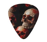 Blood Rose SkullGuitar Picks, 12-Piece Pattern Set, Three Different Thicknesses for Acoustic Electric Guitar and Other Instruments