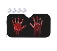 Blood-Stained Handprint Car Windshield Sun Shade, Accordion Foldable Auto Sun Visor Protector For Car Truck Suv, Uv & Sun Blocker, Keeps Vehicle Cool, Easy To Install & Store 51" X 27.5"