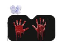 Blood-Stained Handprint Car Windshield Sun Shade, Accordion Foldable Auto Sun Visor Protector For Car Truck Suv, Uv & Sun Blocker, Keeps Vehicle Cool, Easy To Install & Store M (Stiff Style)