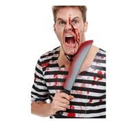 Smiffys Bloodied Knife Prop, Silver 42cm/17in, Halloween Fancy Dress Accessory, Serial Killer Dress Up Accessories