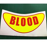 Blood Sticker Front Screen Visor Runners Volunteer Sign BLOOD RUNNERS Blood Bikers Give Blood Red & Dayglo Yellow SERV (Normal)