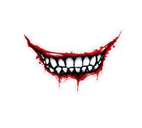 Blood Stickers Halloween - Bloody Clown Teeth, Car Exterior Decor, Horror Window Wall Door Sticker | Creepy Halloween Mouth Sticker Party Decoration For Vehicles Home Office Haunted Haunt House Spooky