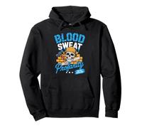 Blood Sweat Profanity Blue Collar Hard Work Labor Worker Pullover Hoodie