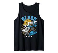 Blood Sweat Profanity Blue Collar Hard Work Labor Worker Tank Top