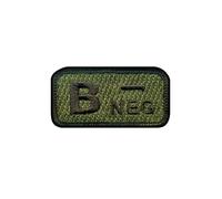 Blood Type B neg Olive-drab - Heat-Activated Adhesive/Iron-on Backing - Embroidered Badge/Patch