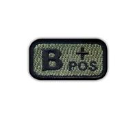 Blood Type B pos ACU-Foliage - Heat-Activated Adhesive/Iron-on Backing - Embroidered Badge/Patch