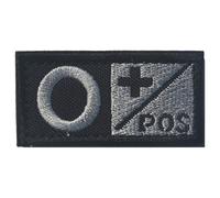 Blood Type Badge, Nylon Embroidered Morale Emblem Appliques Decorative Patches, Type O Pos, Nylon Badge