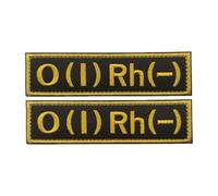 Blood Type O- Patch Negative Embroidered Patches Hook and Loop,Medic First Aid Emblem Tactical Badge for Military War Game Airsoft, Pack of 2 (O- Neg)