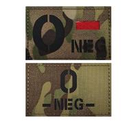 Blood Type Patch A- B- AB- O- NEG Camouflage Infrared Reflective Badge Tactical Morale Patch for Backpack Uniform -O-