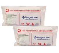 Bloodborne Pathogen & Vomit Cleanup Kit 2pack- Be OSHA Compliant| First Response Spill Kit for Bodily Fluids | Bodily Fluid Clean Up Pack| Ideal for Schools, Restaurants & Retirement Homes-2pack