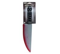Henbrandt Halloween Prop Knife - Large Bloodied Chef Knife, Plastic Fake, 38 cm