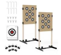 BLOODHOL Shooting Target Stand for Outdoors, Paper Target Holder with Stable Adjustable Base for Paper Shooting Targets Cardboard Silhouette, USPSA/IPSC, IDPA Practice (2 Pack)