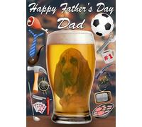 Bloodhound Dog Pint Father's Day Greeting Card A5 Dad Things Step Dad Pub Beer PP80