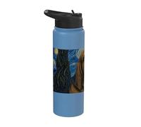 Bloodhound Dog Van Gogh Starry Night Stainless Steel Insulated Water Bottle
