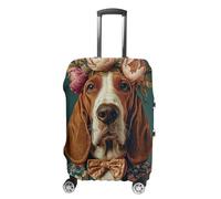 Bloodhound in Suit Poster_ Bloodhound Portrait_ Bloodhound Oil Painting_ Animal Head Human Body Poster_ Funny Dog Print_ Pet Wall Art-1_4Luggage Case CoverL(26-28inch)