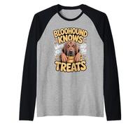 Bloodhound Knows Where You Hid the Treats Raglan Baseball Tee