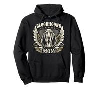 Bloodhound Mom Biker Wings Metal Cool Bloodhound Lover Retro Pullover Hoodie