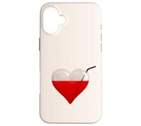 Bloodsucker - A Glass Heart Filled With Blood And Straw Case for iPhone 16 Plus