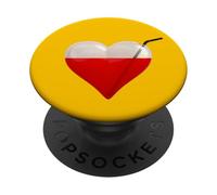 Bloodsucker - A Glass Heart Filled With Blood And Straw PopSockets Adhesive PopGrip