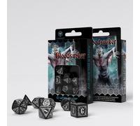 Bloodsucker Black & silver Dice Set (7), QWOBSU37