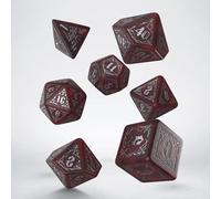 Q-Workshop Bloodsucker Shimmering Red & Silver Dice Set - Dice Board Game - for 1+ Players and Ages 14+