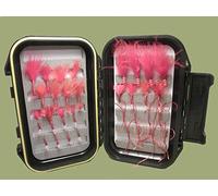 Bloodworm Trout Flies, 32 Per Boxed Set Variety of Patterns & Sizes, Fly Fishing
