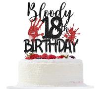 Bloody 18th Birthday Cake Topper, Happy 18th Birthday Cake Decorations, Have a Killer Birthday, Halloween Zombie Vampire 18th Bday Party Decorations, Black and Red