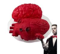 Bloody Brain, Realistic Human Heart Prop, Brain Heart on a Plate Design, Scary Bloody Organ Simulation Heart Ornament, Scary Bloody Prop, Halloween Fake