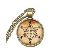 Bloody devil Abracadabra pendant Magic Spell Healing Charm Incantation Glass Pendant Art Pendant Handmade