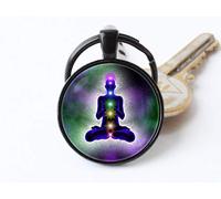 Bloody devil Art Picture Key Chains，Chakra keychain Seven chakras Chakra keyring Chakra jewelry Yoga jewelry Chakra pendant Meditation Rainbow keychain Spiritual Energy Buddha,Gift of love