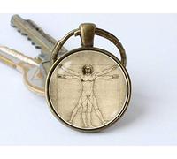 Bloody devil Art Picture Key Chains，Da Vinci key fob Vitruvian Man Keychain Vitruvian Man keyring Da Vinci art Da Vinci jewelry Pendant Da Vinci key ring Da Vinci Renaissance,Gift of love