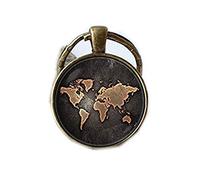 Bloody devil Art Picture Key Chains，Vintage map keychain Map jewelry Old map keyring World map key ring Traveler gift Map pendant Globe key chain Map keyring World map jewelry,Gift of love