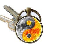 Bloody devil Art Picture Key Chains，Yin Yang keychain Yin Yang keyring Yin Yang jewelry Yin Yang pendant Zen key ring Zen key chain Symbol keychain Yin Yang gift Harmony gift,Gift of love