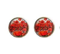 Bloody devil Customized Cufflinks, Handicraft artPoppy Cuff Links,Red California Poppy, Flower, Floral Cuff Links,Remembrance Cuff Links