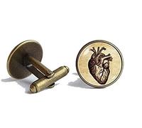 Bloody devil Customized Picture Cufflinks,Anatomical Heart Cufflinks Doctor Gift Human Heart Cuff Links Father Gift Heart Jewelry Anatomy Cufflinks Men Gifts for Physician Medicine,Gift of Love