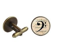 Bloody devil Customized Picture Cufflinks,Bass Clef Cufflinks Musical Notes Music Cuff Links Music Lover Gift Music Jewelry Gift for Musician Musical Singer Gift Men Cufflinks,Gift of Love