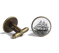 Bloody devil Customized Picture Cufflinks,Vintage Ship Cufflinks Nautical Jewelry Pirate Ship Cufflinks Boat Cuff Links Sea Jewelry Schooner Cufflinks Old Ship Vintage Sailing Ship,Gift of Love