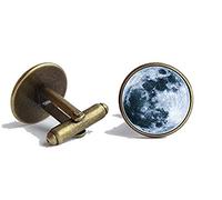 Bloody devil Moon & Space Cufflinks,Full Moon Cuff Links Moon Cufflinks Moon Jewelry Galaxy Jewelry Universe Space Galaxy Cuff Links Grey Moon Cosmos Jewelry Out of Space