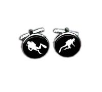 Bloody devil Wedding Cufflinks，Diving Cuff Links, Diving Helmet, Scuba Diving Cufflinks, Diver Groomsmen Groom Unique Silver Men Cuff Links, Wedding Jewelry Sports,Gift of Love